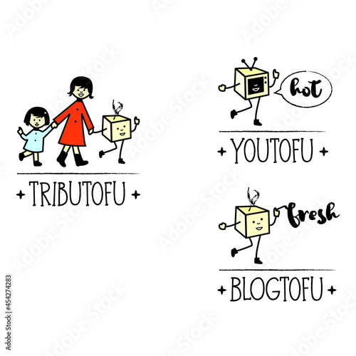 logo pour une activité en rapport avec le tofu : restaurant, blog, chaine youtube, cuisine végétarienne