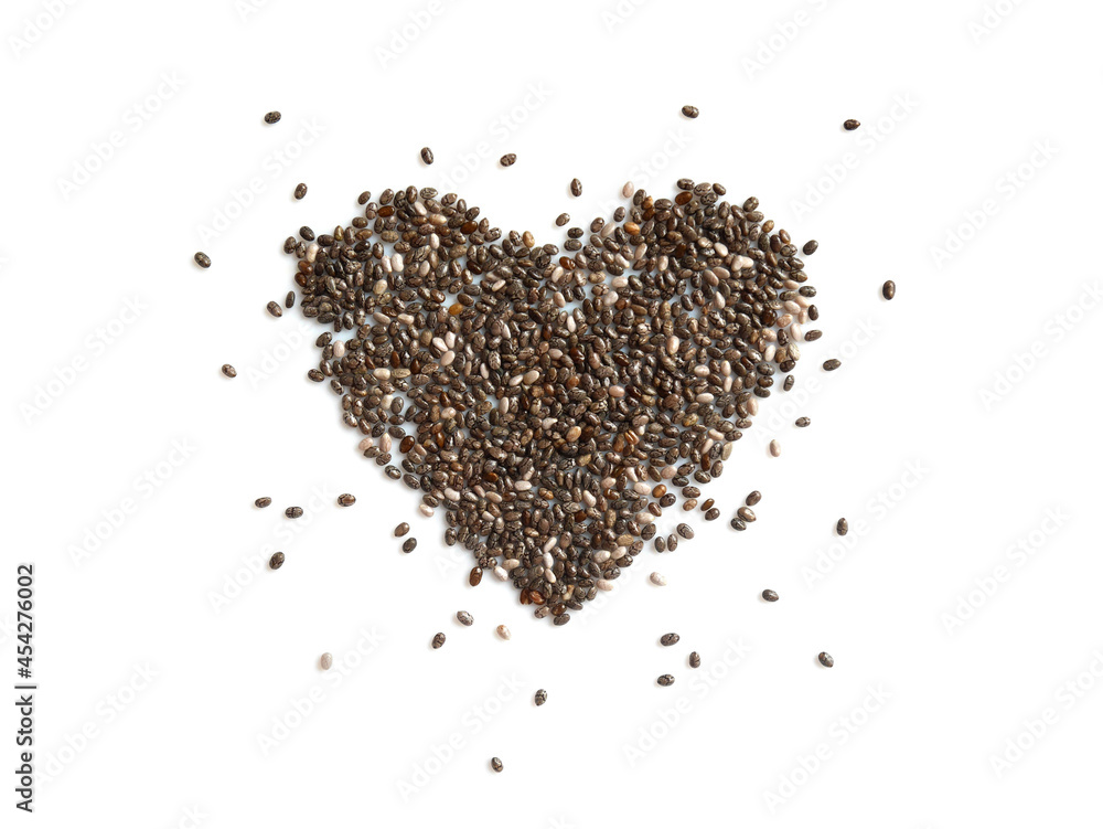 Heart shaped chia seeds Heart shaped chia seeds