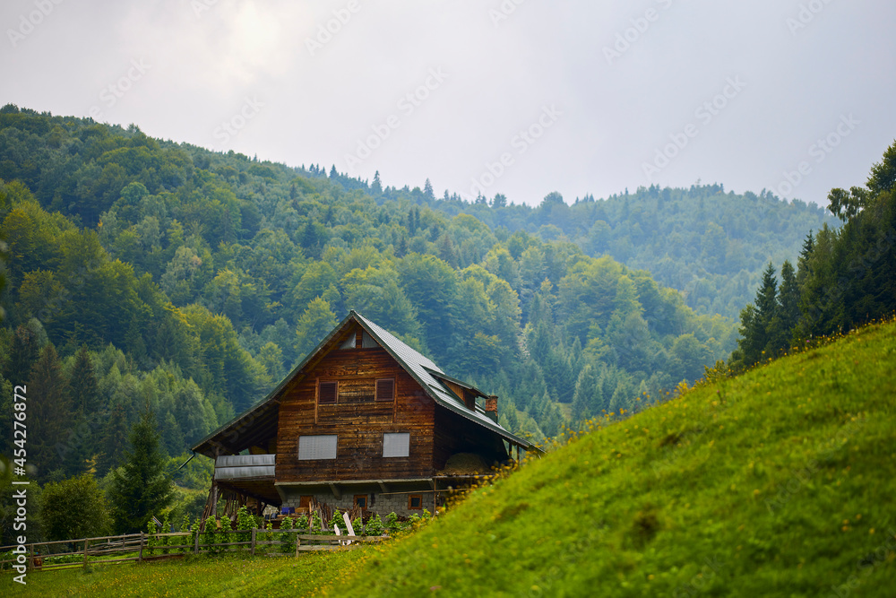 beautiful landscape in the mountain area in the Carpathian mountains Romania