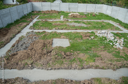 Wallpaper Mural Concrete foundation in the ground prepare to build walls Torontodigital.ca