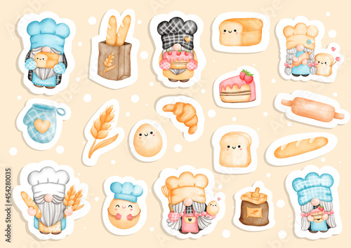 Baker Gnomes sticker, kitchen gnome planner and scrapbook.