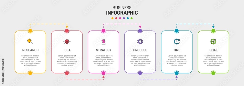 Infographic design with icons and 5 options or steps. Thin line vector. Infographics business concept. Can be used for info graphics, flow charts, presentations, web sites, banners, printed materials. - obrazy, fototapety, plakaty 