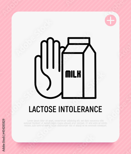 Lactose intolerance thin line icon. Modern vector illustration of allergic ingredient.