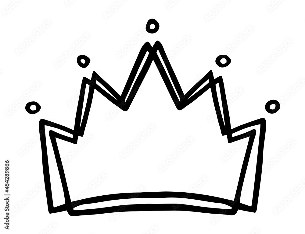 Hand drawn stylized crown design hand painted with ink pen Hand drawn stylized crown design hand painted with ink pen