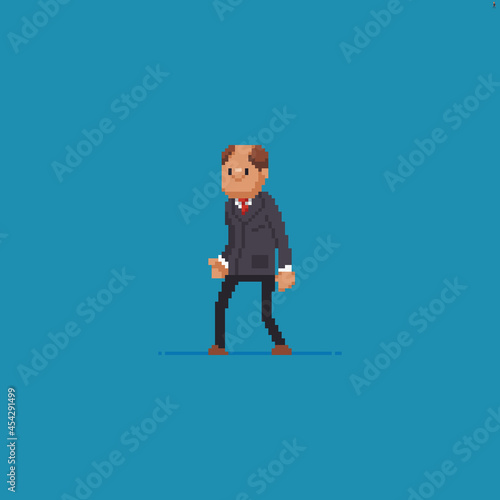 Pixel art male sanior character in office suit