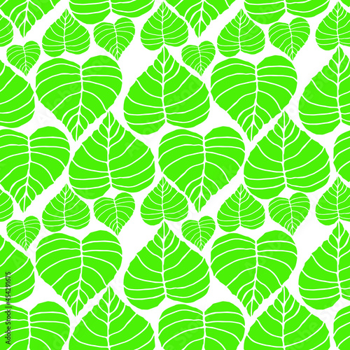 Vector pattern green leaves. For printing on fabric.