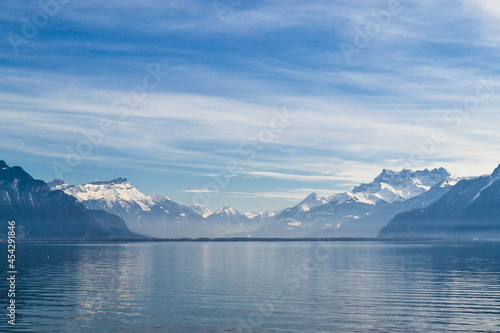 Swiss Alps and Lac Leman