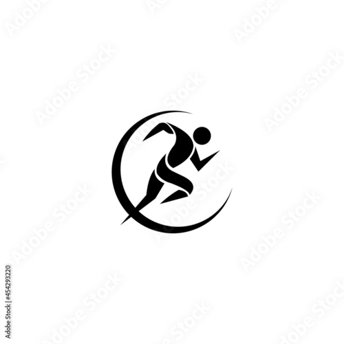 Running Character abstract Logo design vector template Fitness man concept icon