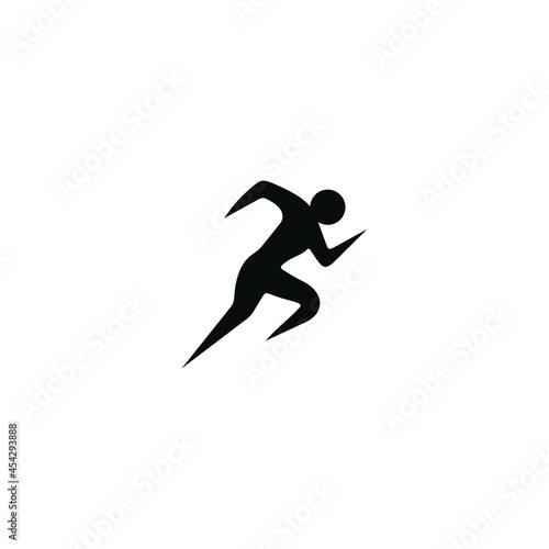 Running Character abstract Logo design vector template Fitness man concept icon