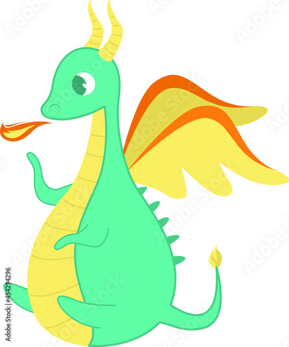 Vector illustration. Dragon  animal  character. a toy. a cute animal. a picture for a children s book.