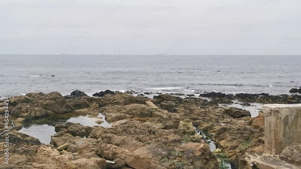 Rocky landscape on the Atlantic Ocean in Porto Portugal Rocky landscape on the Atlantic Ocean in Porto Portugal