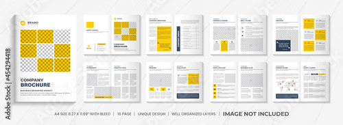 Business Brochure Layout with Yellow Accents