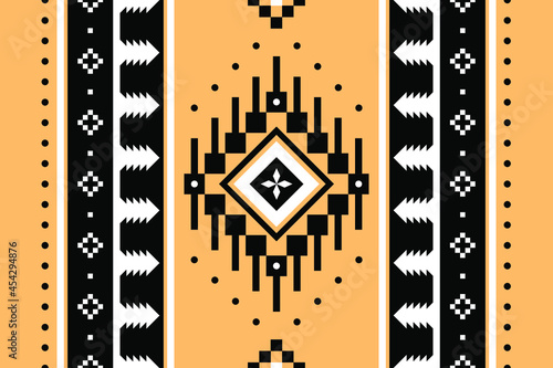 Geometric ethnic oriental seamless pattern traditional Design for background,carpet,wallpaper.clothing,wrapping,Batik fabric,Vector illustration.embroidery style - Sadu, sadou, sadow or sado