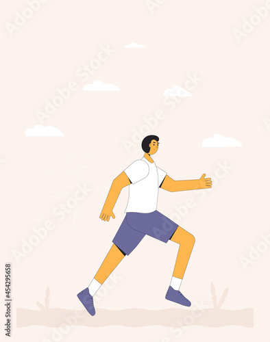 Runner. Jogger. Young man wearing in sports clothses.