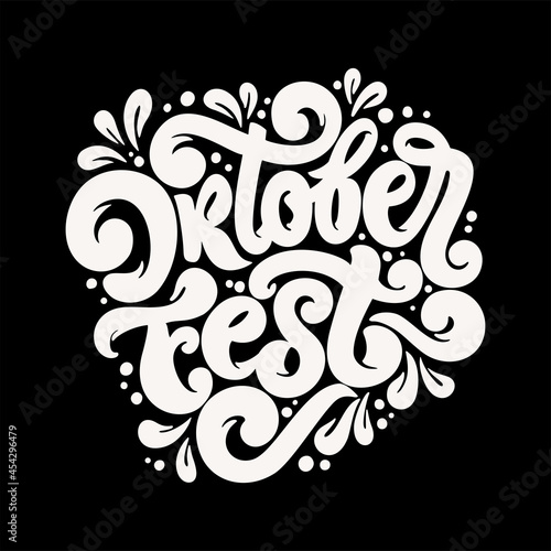 Translation from German; Welcome to Oktoberfest. Oktoberfest handwritten lettering. Beer Festival vector banner. Design template celebration.