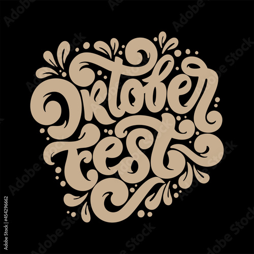Translation from German; Welcome to Oktoberfest. Oktoberfest handwritten lettering. Beer Festival vector banner. Design template celebration.