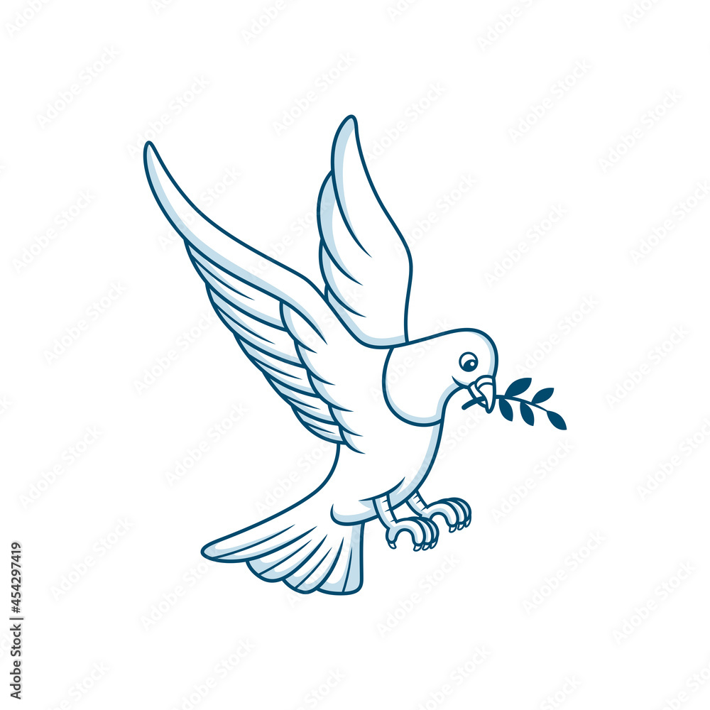 Obraz premium flying dove bird cartoon