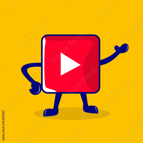 Streaming video cartoon. social media icon concept.

