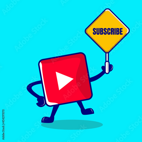 Subscribe cartoon. social media icon concept.