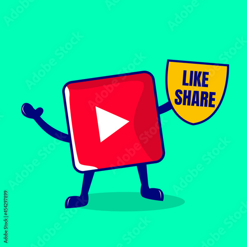 Like streaming cartoon. social media icon concept.