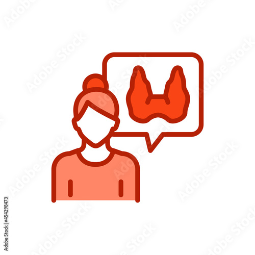 Endocrinologist doctor color line icon. Isolated vector element.