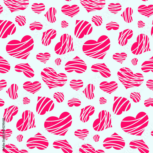Heart shape seamless pattern, wedding invitation design. Repeating pattern, gift wrap love romance, valentine's day