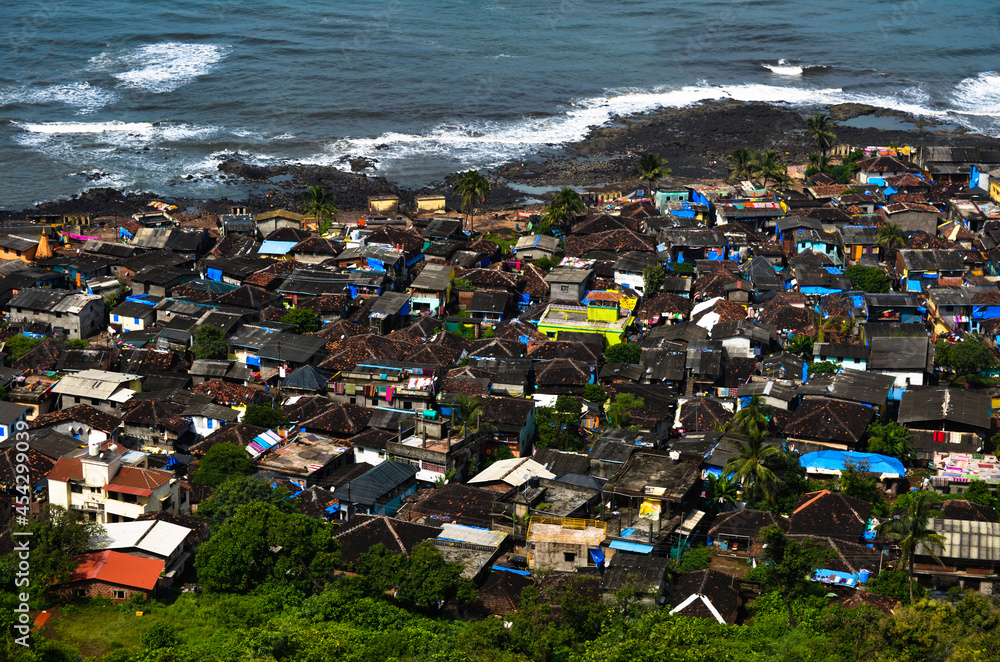 Scenic view of a rural Indian Village near the coast where fishing is the staple profession