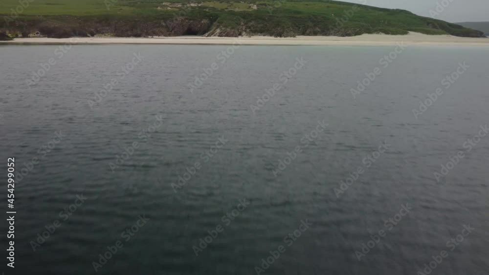 St Ninian's Beach , Shetland, Scotland.4K Aerial drone video.