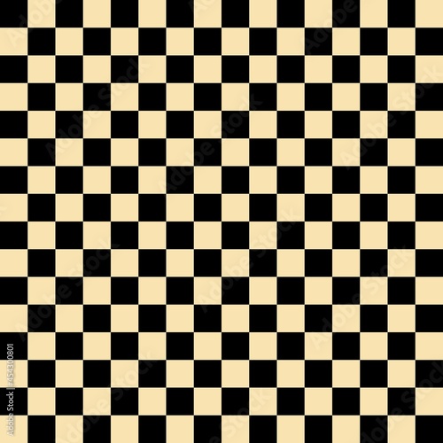 Black and cream checkerboard pattern background. Check pattern designs for decorating wallpaper. Vector background.