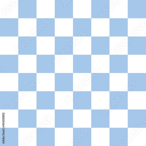 White and blue checkerboard pattern background. Check pattern designs for decorating wallpaper. Vector background.
