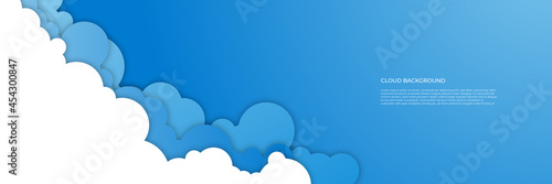 Blue cloud banner background
