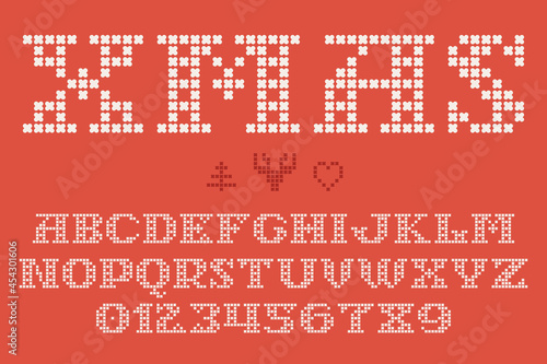 Christmas knitted font inspired by sweater designs made of bold round knits.