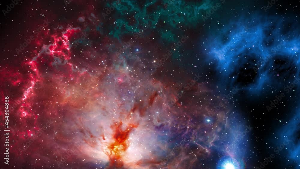 Dramatic space view moving through universe galaxies stars and nebulae Dramatic space view moving through universe galaxies stars and nebulae