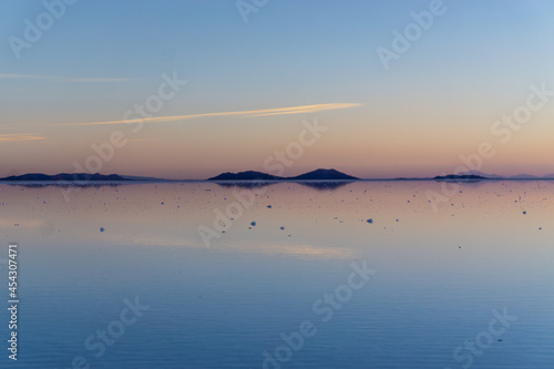 Salar de Uyuni is called  the biggest mirror in the world   and the image of the sky is projected and reflected in the salt lake water as it is endlessly wide  so it looks like it stays in the sky.