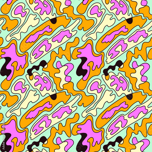 Seamless abstract hand drawn wave shapes in unique pattern