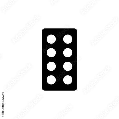Oral Contraception, Women Hormonal Pills Blister. Flat Vector Icon illustration. Simple black symbol on white background. Oral Contraception Pills sign design template for web and mobile UI element.