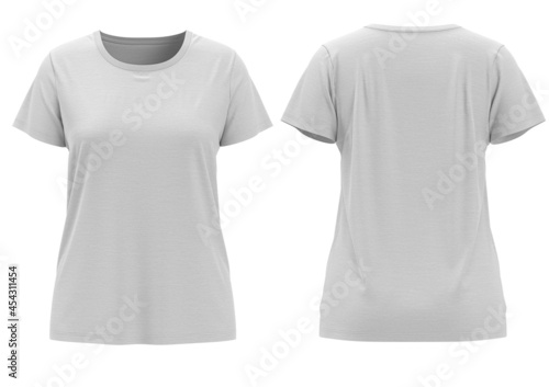  3d Rendered Ladies Short Sleeve Round Neck T-shirt