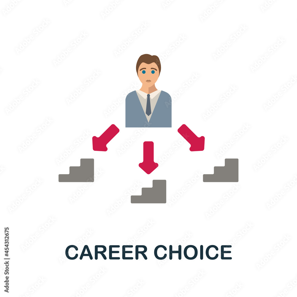 Career Choice flat icon. Colored sign from productivity collection. Creative Career Choice icon illustration for web design, infographics and more