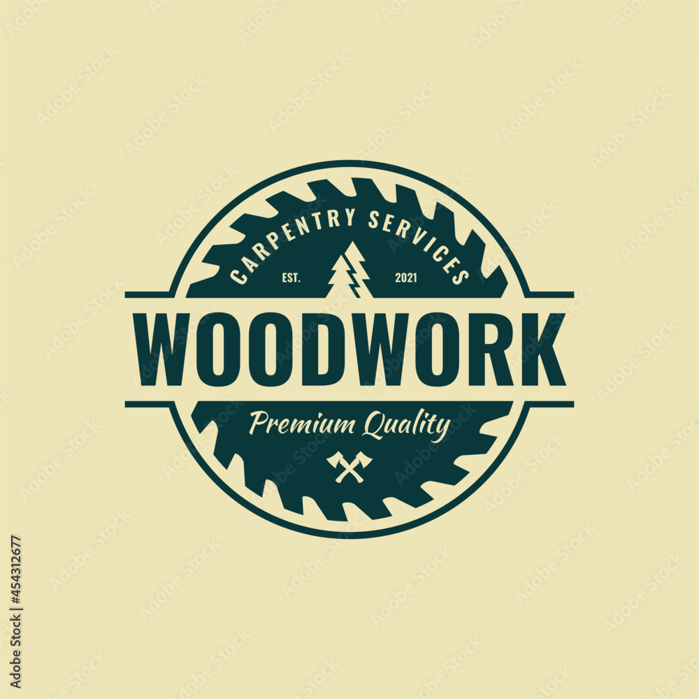Fototapeta premium Carpentry vintage logo vector