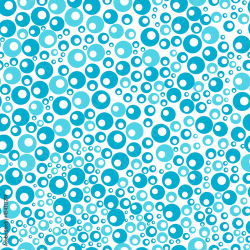 seamless pattern abstract drawing, blue air bubbles, marine theme.