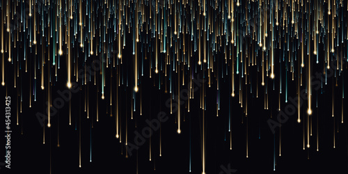 glowing meteor abstract light lines technology background 3D illustration
