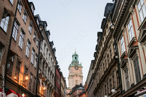 cityscape with old buildings in old town stockholm  © cceliaphoto