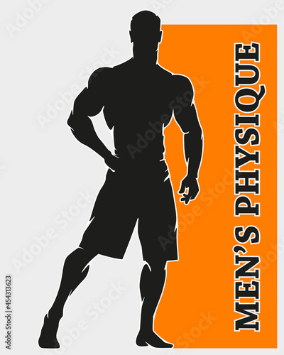 Muscle man silhouette lifting weights fitness icon bodybuilder silhouette gym icon body building