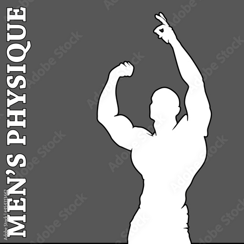 Muscle man silhouette lifting weights fitness gym icon bodybuilder