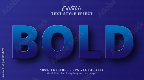 Editable text effect, Blue Bold text with emboss headline style