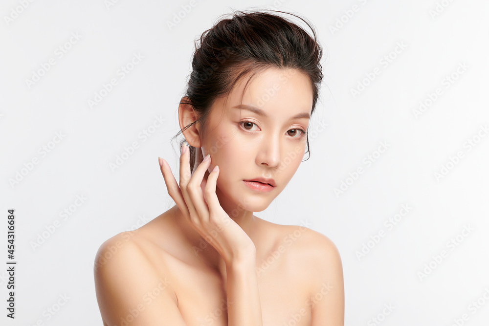 Beautiful young asian woman with clean fresh skin on white background, Face care, Facial treatment, Cosmetology, beauty and spa, Asian women portrait. Beautiful young asian woman with clean fresh skin on white background, Face care, Facial treatment, Cosmetology, beauty and spa, Asian women portrait.