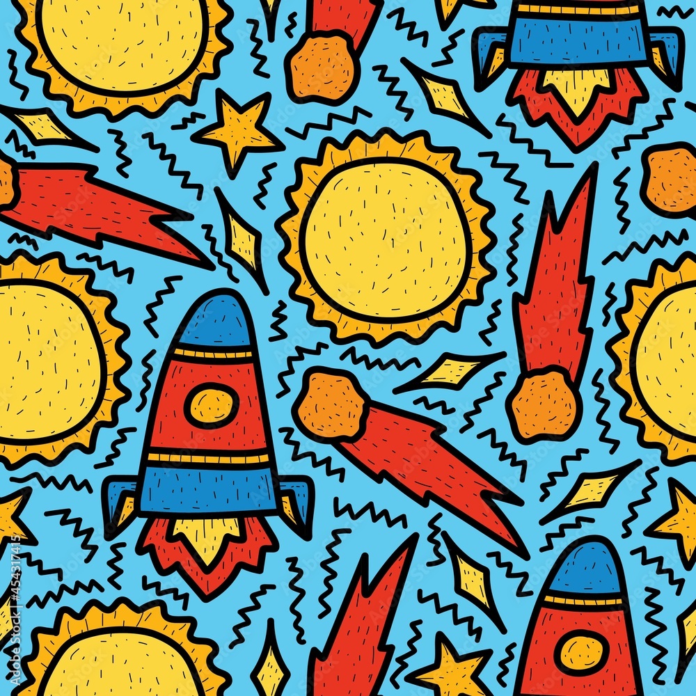 Obraz premium astronaut pattern designs illustration for clothing, wallpapers, backgrounds, posters, books, banners and more