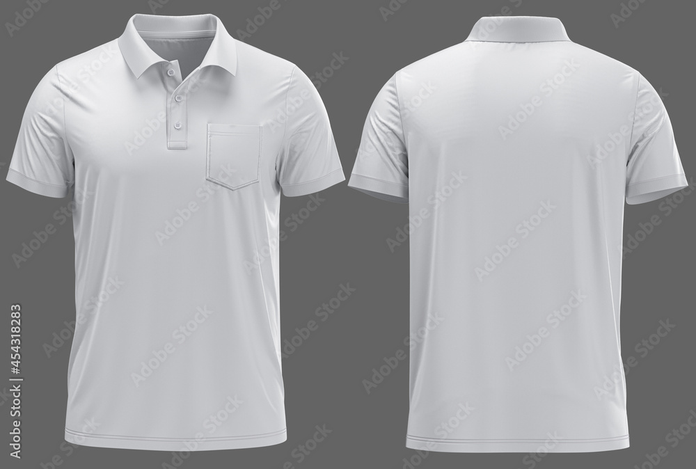 3d render White Polo shirt template Stock Photo | Adobe Stock