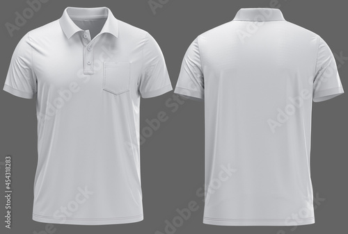3d render White Polo shirt template