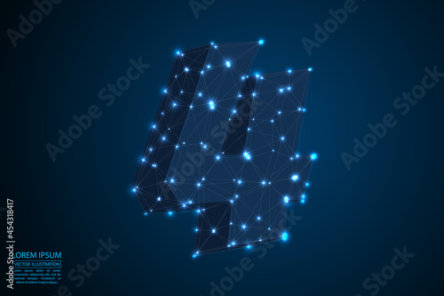 Wallpaper Mural Abstract number four, figure 4, consisting of triangles, circles, spots of decay, stars. Vector eps 10. Torontodigital.ca